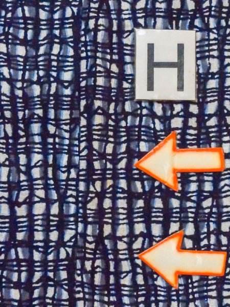 Photo19: M0620X Used Japanese men  Gray Men's Yukata / Cotton/hemp Plaid Checks,   (Grade C) (19)