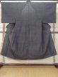 Photo1: M0620Y Used Japanese men  Black Men's Yukata / Silk. Tortoise-shell pattern(Hexagonal pattern)   (Grade C) (1)