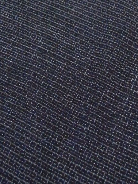 Photo7: M0620Y Used Japanese men  Black Men's Yukata / Silk. Tortoise-shell pattern(Hexagonal pattern)   (Grade C) (7)