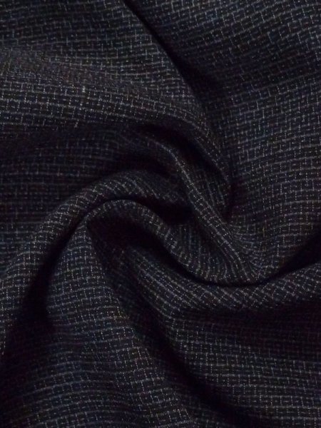 Photo9: M0620Y Used Japanese men  Black Men's Yukata / Silk. Tortoise-shell pattern(Hexagonal pattern)   (Grade C) (9)