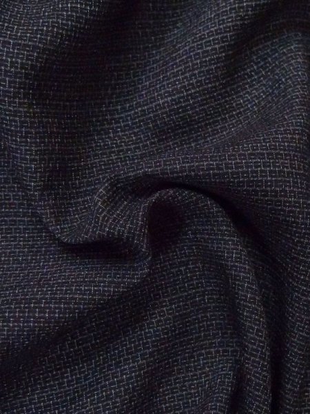 Photo10: M0620Y Used Japanese men  Black Men's Yukata / Silk. Tortoise-shell pattern(Hexagonal pattern)   (Grade C) (10)