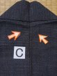 Photo14: M0620Y Used Japanese men  Black Men's Yukata / Silk. Tortoise-shell pattern(Hexagonal pattern)   (Grade C) (14)