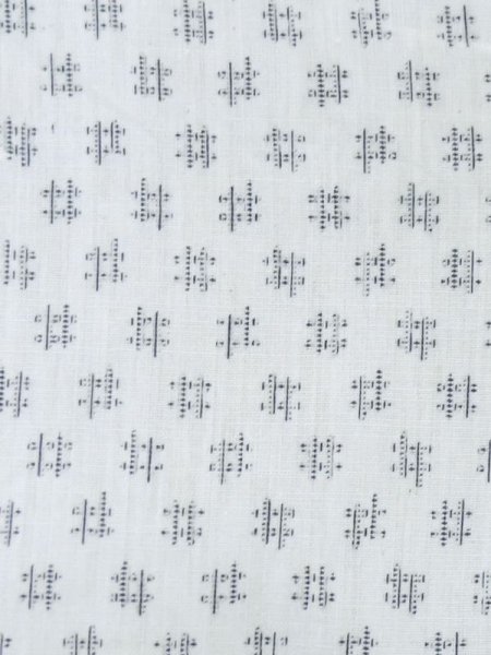 Photo6: M0620Z Used Japanese men  White Men's Yukata / Cotton. Parallel Cross   (Grade D) (6)