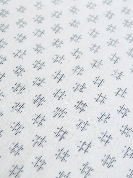 Photo7: M0620Z Used Japanese men  White Men's Yukata / Cotton. Parallel Cross   (Grade D) (7)