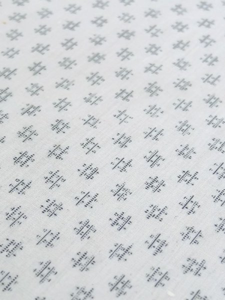 Photo8: M0620Z Used Japanese men  White Men's Yukata / Cotton. Parallel Cross   (Grade D) (8)