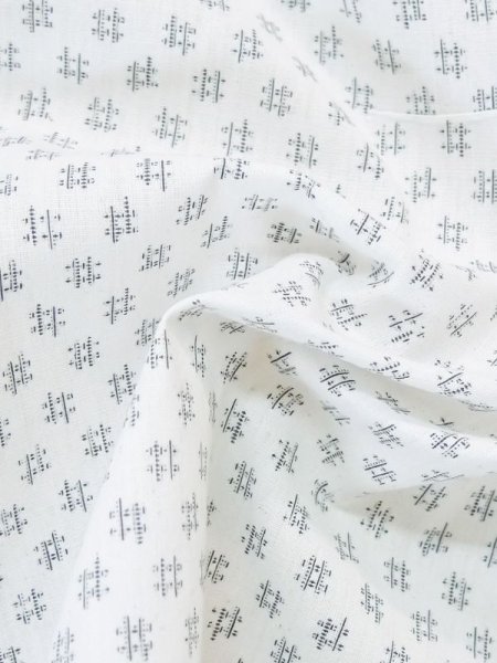 Photo9: M0620Z Used Japanese men  White Men's Yukata / Cotton. Parallel Cross   (Grade D) (9)