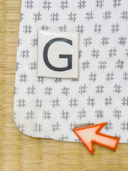 Photo18: M0620Z Used Japanese men  White Men's Yukata / Cotton. Parallel Cross   (Grade D) (18)