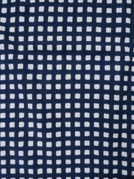 Photo4: M0621A Used Japanese men  White Men's Yukata / Cotton/hemp Plaid Checks   (Grade D) (4)