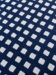 Photo7: M0621A Used Japanese men  White Men's Yukata / Cotton/hemp Plaid Checks   (Grade D) (7)