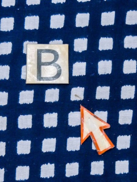 Photo13: M0621A Used Japanese men  White Men's Yukata / Cotton/hemp Plaid Checks   (Grade D) (13)