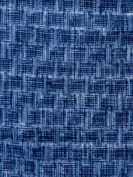 Photo5: M0621B Used Japanese men  Navy Blue Men's Yukata / Cotton/hemp Plaid Checks,   (Grade C) (5)