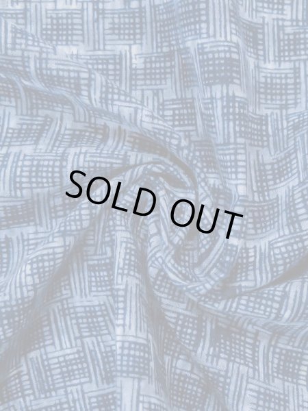Photo9: M0621B Used Japanese men  Navy Blue Men's Yukata / Cotton/hemp Plaid Checks,   (Grade C) (9)