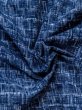 Photo10: M0621B Used Japanese men  Navy Blue Men's Yukata / Cotton/hemp Plaid Checks,   (Grade C) (10)