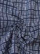 Photo9: Mint M0621C Used Japanese men  Blue Men's Yukata / Cotton/hemp Plaid Checks   (Grade A) (9)