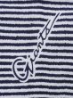 Photo5: M0621D Used Japanese men  White Men's Yukata / Cotton. Stripes, It looks like a Giants novelty.  (Grade C) (5)