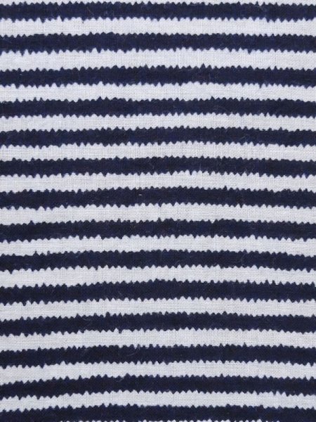 Photo6: M0621D Used Japanese men  White Men's Yukata / Cotton. Stripes, It looks like a Giants novelty.  (Grade C) (6)