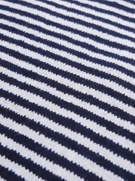 Photo8: M0621D Used Japanese men  White Men's Yukata / Cotton. Stripes, It looks like a Giants novelty.  (Grade C) (8)