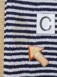 Photo14: M0621D Used Japanese men  White Men's Yukata / Cotton. Stripes, It looks like a Giants novelty.  (Grade C) (14)