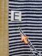 Photo16: M0621D Used Japanese men  White Men's Yukata / Cotton. Stripes, It looks like a Giants novelty.  (Grade C) (16)