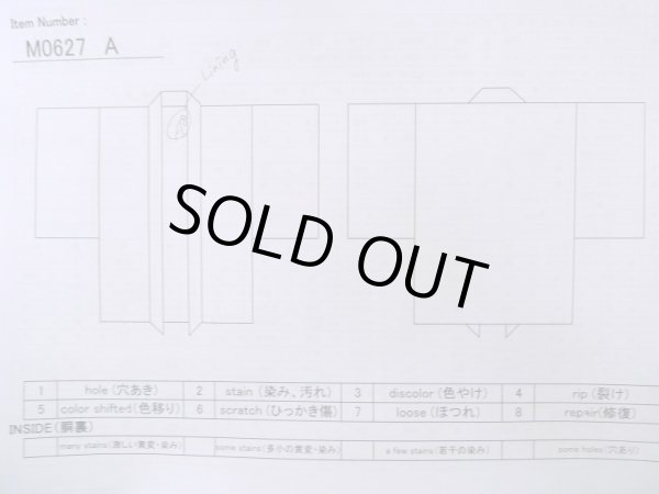 Photo13: M0627A Used Japanese women  Red HAORI short jacket / Silk. Gradation, Mixture of synthetic fibers and patching in the lining.  (Grade B) (13)