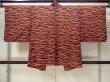 Photo2: M0627B Used Japanese women  Brown HAORI short jacket / Silk. Tall grass,   (Grade A) (2)