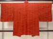 Photo2: M0627D Used Japanese women  Red HAORI short jacket / Silk. Line,   (Grade B) (2)