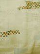 Photo4: M0627F Used Japanese women Pale Beige HAORI short jacket / Silk. Abstract pattern   (Grade B) (4)