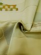 Photo12: M0627F Used Japanese women Pale Beige HAORI short jacket / Silk. Abstract pattern   (Grade B) (12)