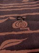 Photo9: M0627G Used Japanese women  Brown HAORI short jacket / Silk. Flower,   (Grade B) (9)