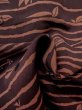 Photo11: M0627G Used Japanese women  Brown HAORI short jacket / Silk. Flower,   (Grade B) (11)