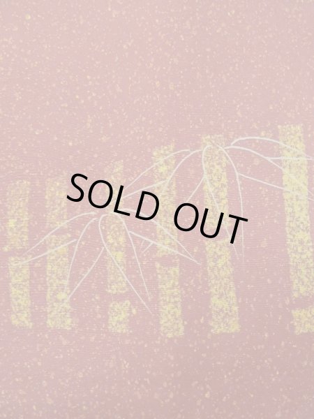 Photo6: M0627H Used Japanese women Pale Dark Red HAORI short jacket / Silk. Bamboo   ,   (Grade A) (6)