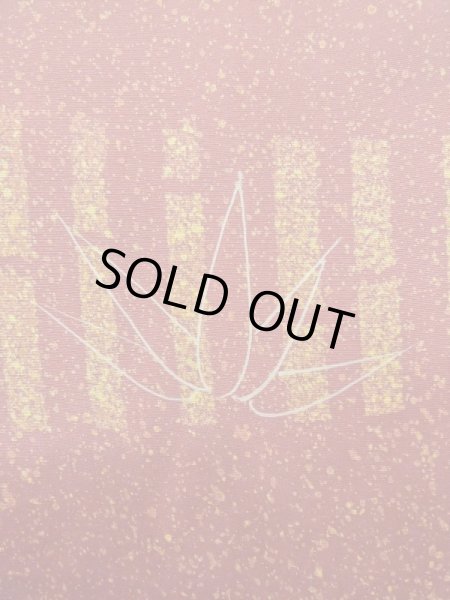 Photo7: M0627H Used Japanese women Pale Dark Red HAORI short jacket / Silk. Bamboo   ,   (Grade A) (7)