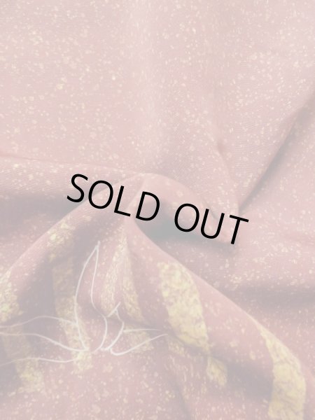 Photo11: M0627H Used Japanese women Pale Dark Red HAORI short jacket / Silk. Bamboo   ,   (Grade A) (11)