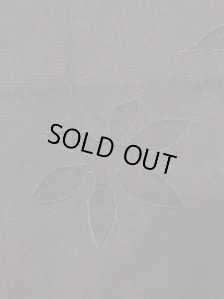 Photo4: Mint M0627K Used Japanese women  Black HAORI short jacket / Silk. MOMIJI maple leaf   (Grade A) (4)