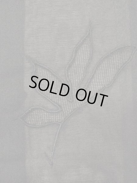 Photo6: Mint M0627K Used Japanese women  Black HAORI short jacket / Silk. MOMIJI maple leaf   (Grade A) (6)