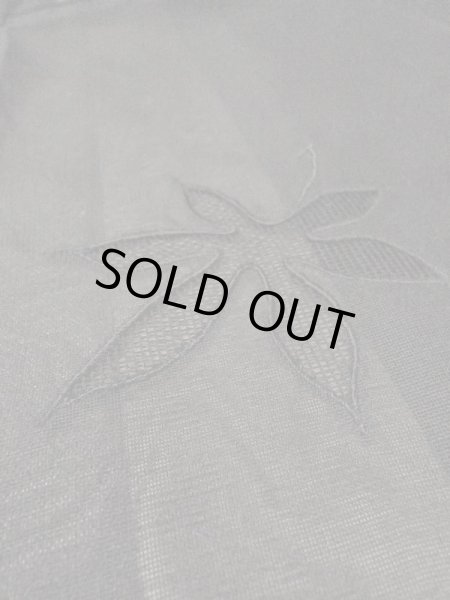 Photo8: Mint M0627K Used Japanese women  Black HAORI short jacket / Silk. MOMIJI maple leaf   (Grade A) (8)