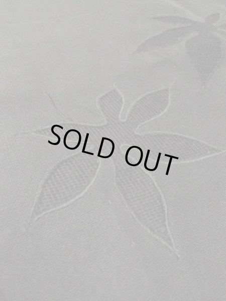 Photo9: Mint M0627K Used Japanese women  Black HAORI short jacket / Silk. MOMIJI maple leaf   (Grade A) (9)