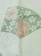 Photo7: M0627P Used Japanese womenPale Light Green HAORI short jacket / Silk. UME plum bloom,   (Grade C) (7)