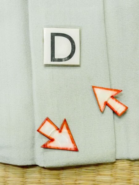 Photo19: M0627P Used Japanese womenPale Light Green HAORI short jacket / Silk. UME plum bloom,   (Grade C) (19)