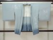 Photo1: M0627Q Used Japanese women Pale Light Blue HAORI short jacket / Silk. Flower,   (Grade C) (1)