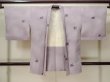 Photo1: M0627R Used Japanese women Light Purple HAORI short jacket / Silk. Leaf   (Grade C) (1)