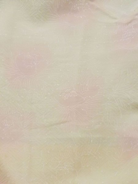 Photo13: M0627S Used Japanese women Dark Red HAORI short jacket / Silk. Flower,   (Grade C) (13)