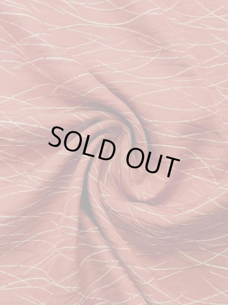 Photo9: M0627T Used Japanese women  Vermilion HAORI short jacket / Silk. Grass   (Grade B) (9)