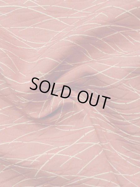 Photo10: M0627T Used Japanese women  Vermilion HAORI short jacket / Silk. Grass   (Grade B) (10)