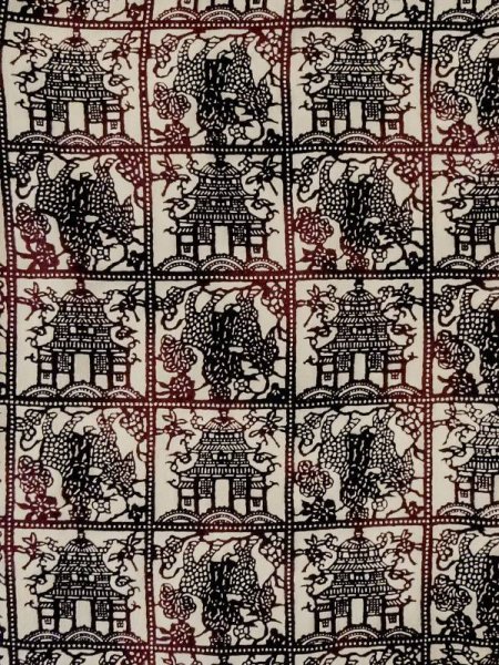 Photo3: M0627W Used Japanese women  Ivory HAORI short jacket / Silk. Temple, People and horse pattern  (Grade B) (3)