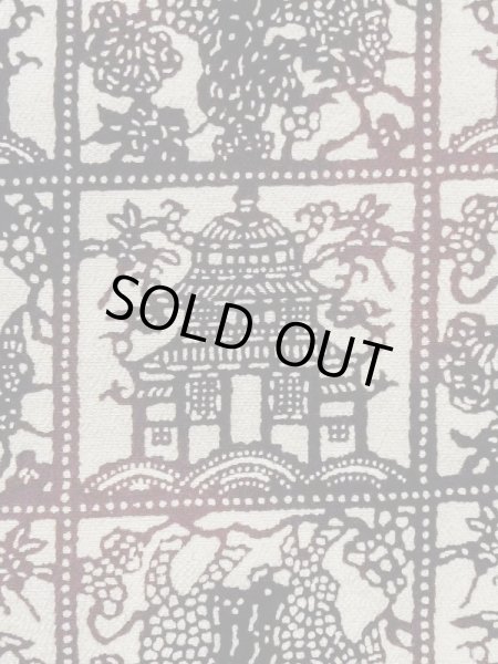 Photo1: M0627W Used Japanese women  Ivory HAORI short jacket / Silk. Temple, People and horse pattern  (Grade B) (1)