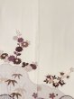 Photo3: M0627X Used Japanese women Light Gray HAORI short jacket / Silk. Flower,   (Grade C) (3)