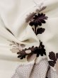 Photo11: M0627X Used Japanese women Light Gray HAORI short jacket / Silk. Flower,   (Grade C) (11)
