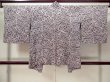 Photo2: M0627Z Used Japanese womenLight Grayish Purple HAORI short jacket / Silk. Bamboo leaf,   (Grade D) (2)