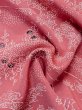 Photo13: M0628A Used Japanese womenLight Grayish Pink HAORI short jacket / Silk. UME plum bloom,   (Grade C) (13)